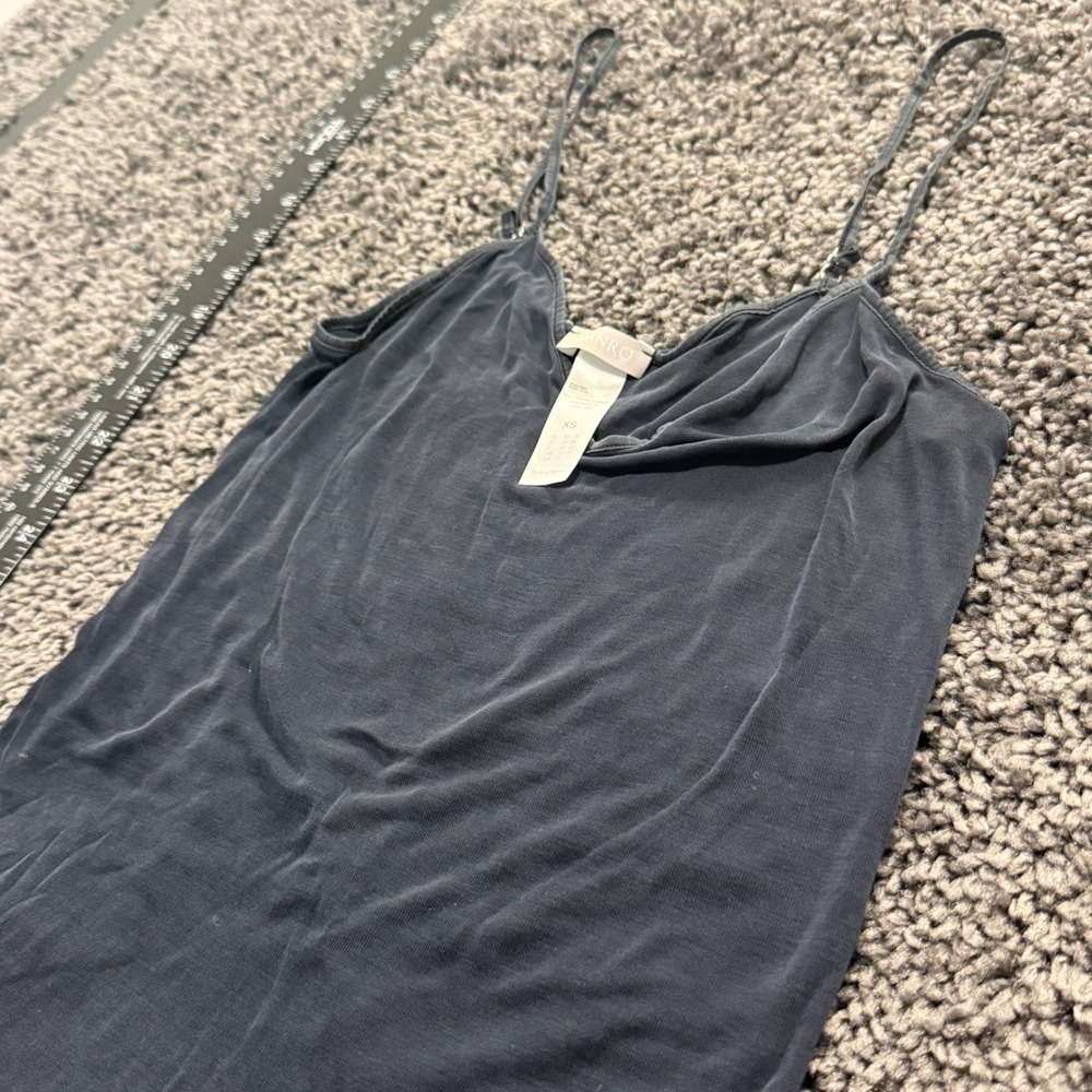Luxury Hanro Pure Silk Cami Top Womens Gray Excellent Spaghetti Strap XS 0000229